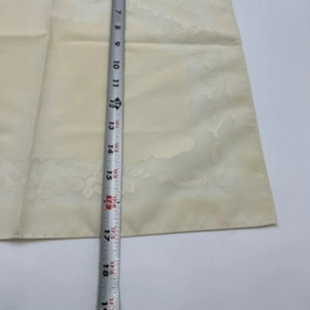 Vintage Cream Floral Damask Napkins‎ Set of 13 Sheer Organza Detail